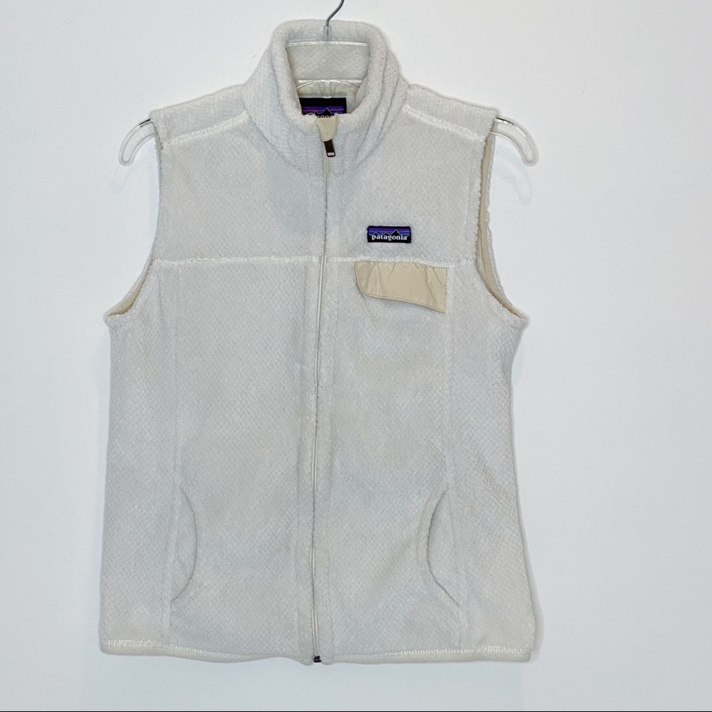 Patagonia White Polartec Zip Up Vest